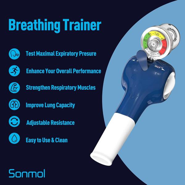 Adjustable Resistance Breathing Trainer Device Easy Clean For Lungs Respiratory