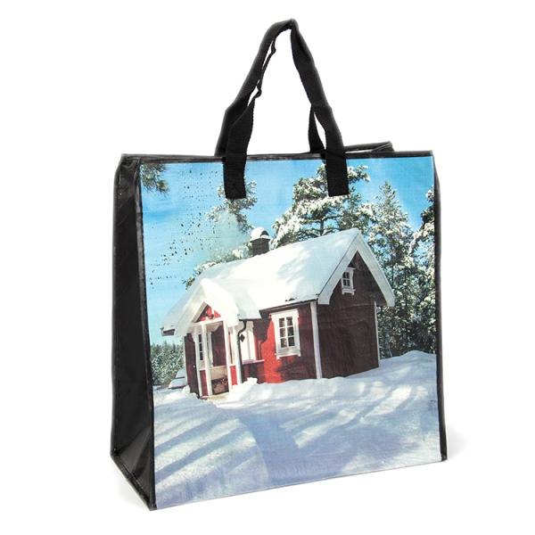 Reusable PP Woven Carry Bags Zipper Tote Type For Supermarket Promotion