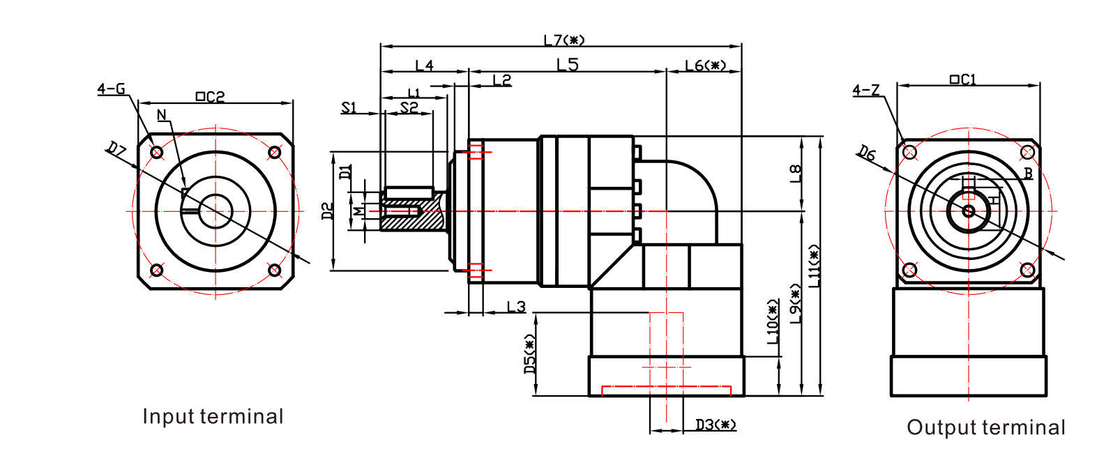 TBR series Right-Angle Planetary Gearbox