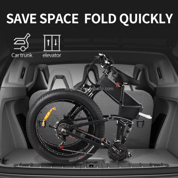 Folding 750Watt Fat Tire Electric Mountain Bike Snow Electric Bicycles