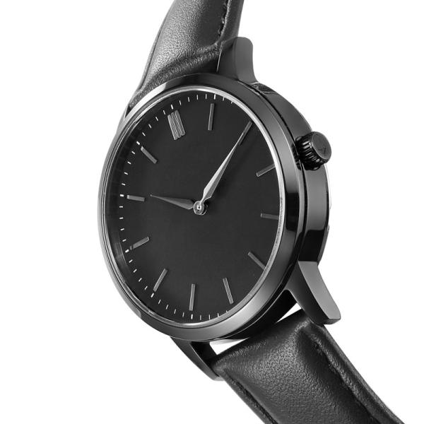 Popular Minimalist Black Genuine Leather Men's Oem Designer Quartz Dress Watch