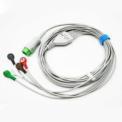 Os acessórios do monitor paciente de MINDRAY, a parte instantânea 5 da conexão uma conduzem o cabo de Ecg
