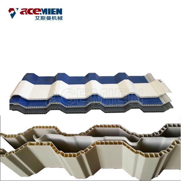 Hollow Corrugated Roof Sheet Making Machine Plastic Recycling Extrusion Production Line