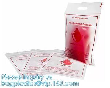 Blood Transport Bags, First Aid Bag Pac Pre-Printed Poly Bags For Disposing Waste. Plastic Bags For Health Applications