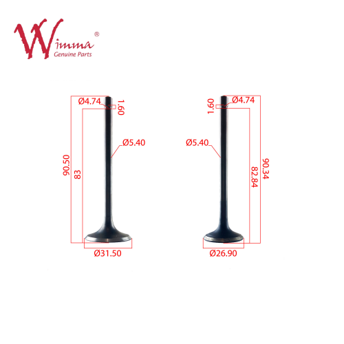 XY20 Peças para motores de motocicletas válvulas de admissão e de escape por grosso
