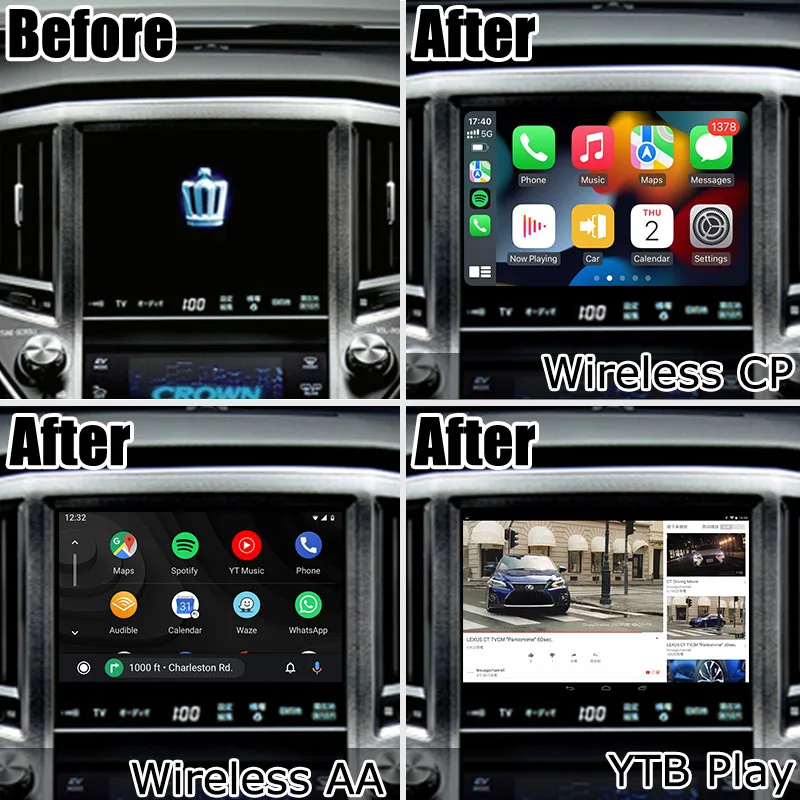 8+128GB Toyota Crown Android Carplay интерфейс 14-го поколения AWS214 GWS215 S210 на базе Qualcomm