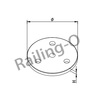 Round Wall Glass Bracket 65mm - 80mm Mirror Satin AISI304 Stainless Steel Railing Parts