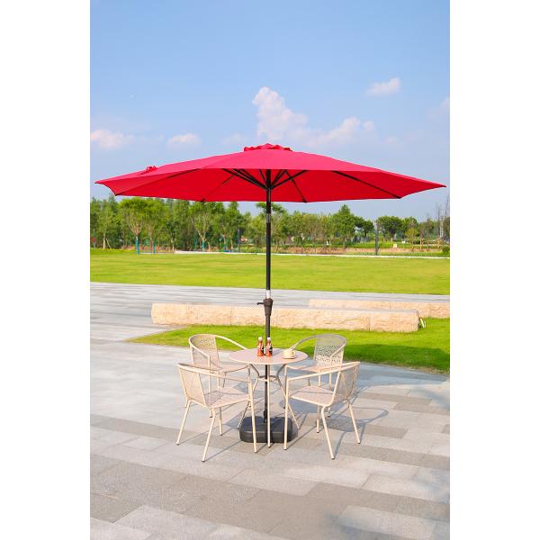 200g Polyester Fabric Round Large Garden Parasols Umbrella With Stainless Steel Pole