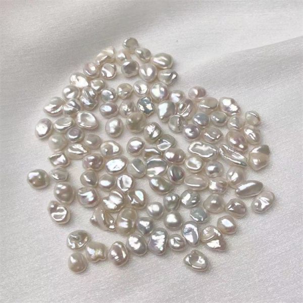 Wholesale of Natural Fresh Water Bright Silver Filigree Shaped Irregular Regeneration Beads Diy Ear Stud Accessories Loose Beads