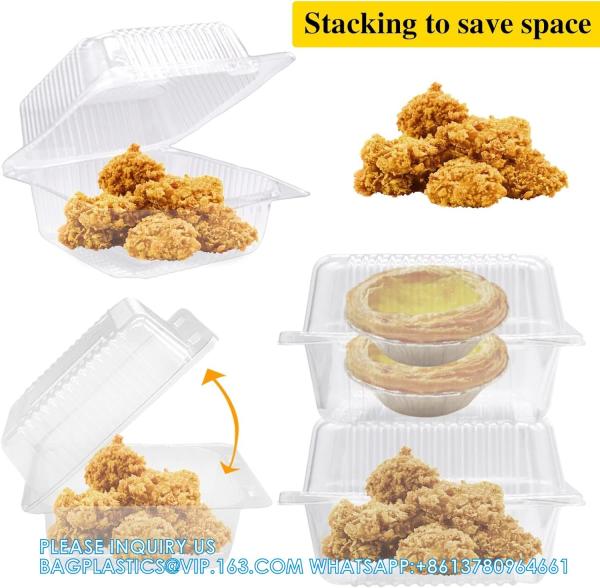 Clear Plastic Take Out Containers,Disposable Clamshell Dessert Container With Lid, For Salads, Pasta, Sandwiches