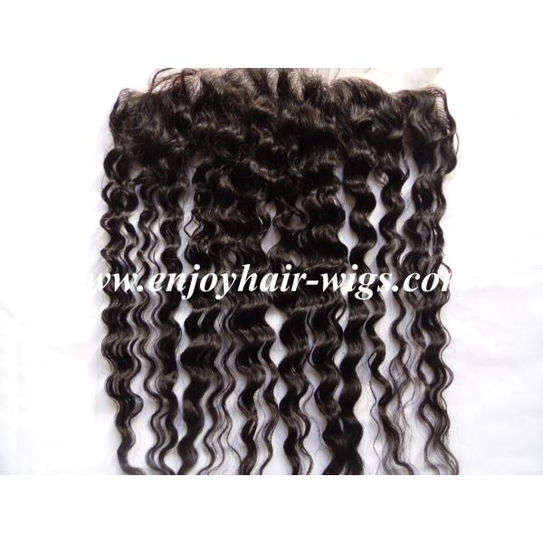 Lace frontal 13''x4'' ,malaysian virgin hair natural color deep wave 10''-24''length