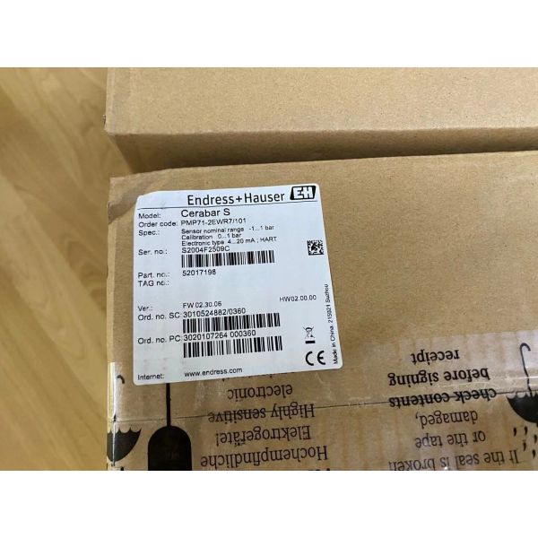 Endress+Hauser PMP71-2EWR7101 Transmitter | Pressure, 4-20mA+HART, 0-1 bar, G1/2, 316L, IP66/67