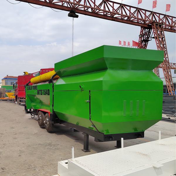 Gray Heavy Duty Mobile Trommel Screen for Circular Dirt Separation and Recycling Needs