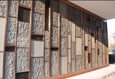 Faux Stone Wall Cladding And Installed Within Stainless Steel Frame Surrounded