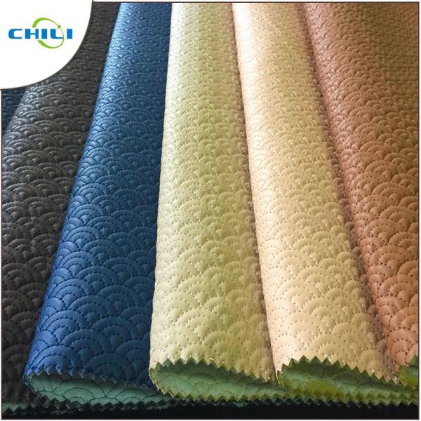 Colored Python Quilted Leather Fabric Fancy Glossy Patterned Striped