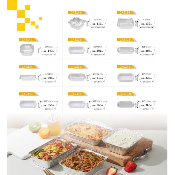 Custom Order Accepted Aluminum Foil Dining Box for 930ML Capacity