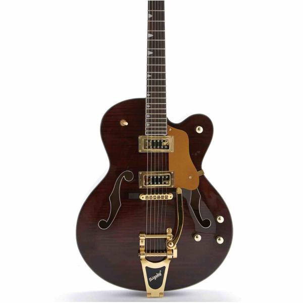 New Full Hollow Body L5 Electric Guitar Flamed Maple Top Jazz Bigsby Bridge