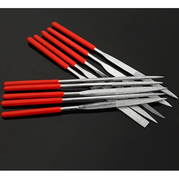 Сверление древесины 10PCS набор с бриллиантовым покрытием иглы плоские файлы для шлифовки твердых материалов