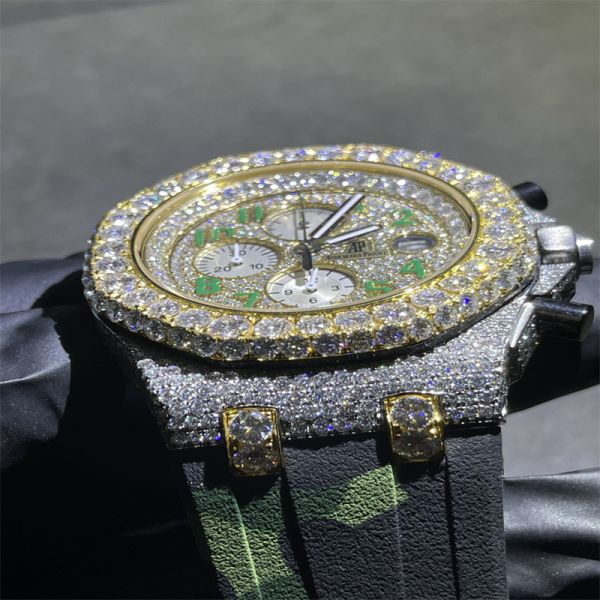 DEF Moissanite Diamond Watch AP  Royal Oak Iced Out Moissanite Watch