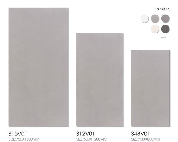 Light Grey Matte Soft Glazed Porcelain Tiles 600x1200mm