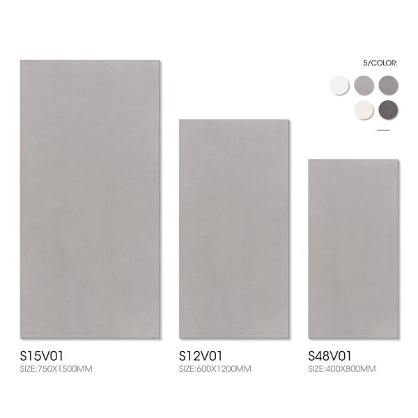 Light Grey Matte Soft Glazed Porcelain Tiles 600x1200mm