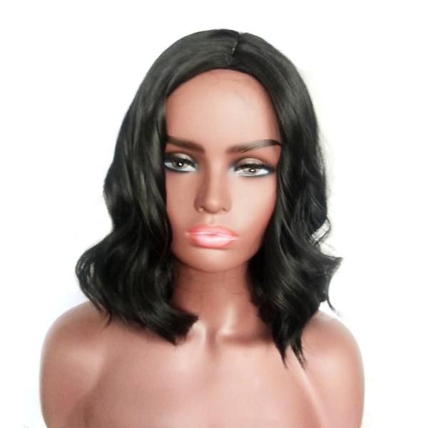 Direct Synthetic Human Hair Curly Wigs None Lace Wigs for Small/Large/Average