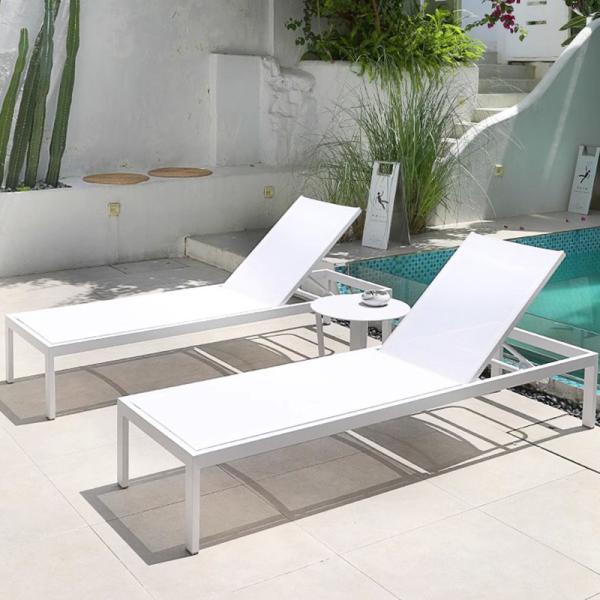 Outdoor Hotel Resort Patio Garden Sun Lounger Adjustable Aluminum Chaise Lounge Chair