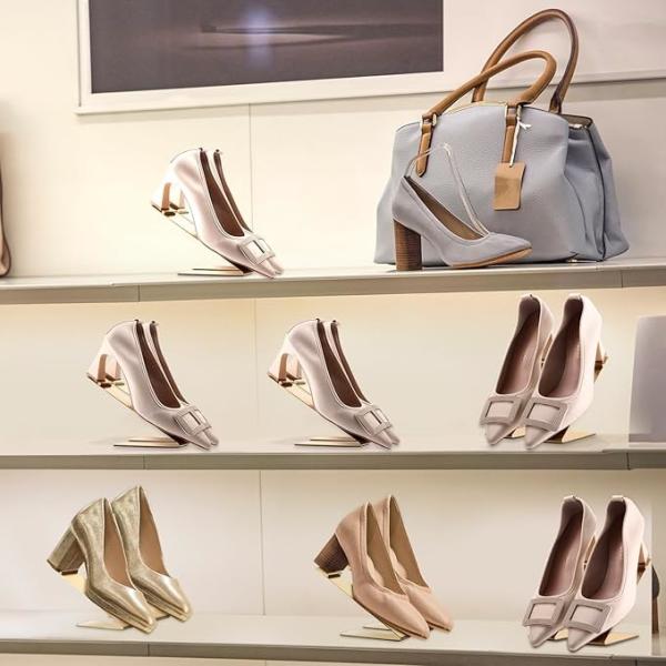 V Shape Retail Shoe Display Rack Metal High Heel  Display Rack Holder For Home