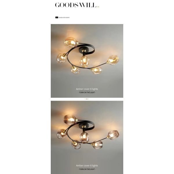 Nordic Glass Ceiling Light Grey Pendant Lamp for Living Room Bedroom Modern Indoor Hanging （WH-AP-681）