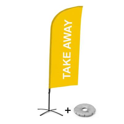 4.5m 3.5m Custom Printed Outside Flying Teardrop Flagpoles Feather Banner Beach