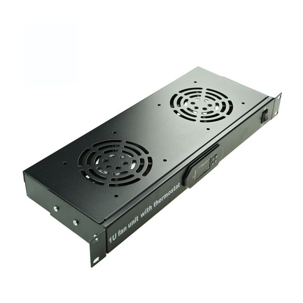 Industrial 19 Inch 1U Digital Thermostat Fan Unit Rack Mount Fan Unit with Switch for Server Rack Temperature Control