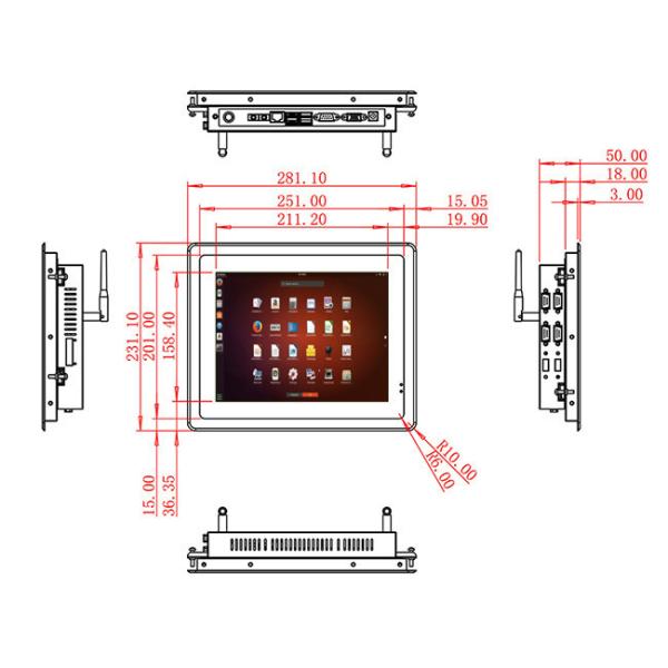 10.4-Inch Rear-Mount Linux Touch Screen for Industrial HMI Panels and Control Systems