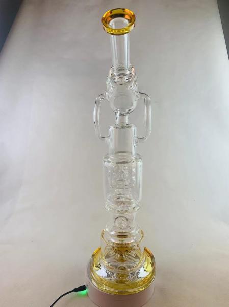 16 Inches Straight Heavy Glass Water Pipes 7mm Thickness