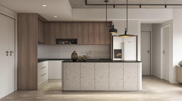 Environmental Friendly Melamine Impregnated Film Paper Integrated Kitchen Cabinets