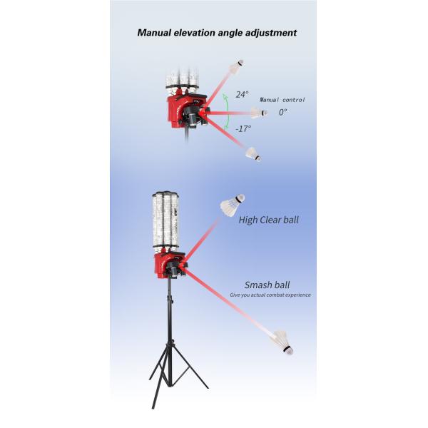 Máquina portátil do tiro do badminton das bolas do controlo a distância 180