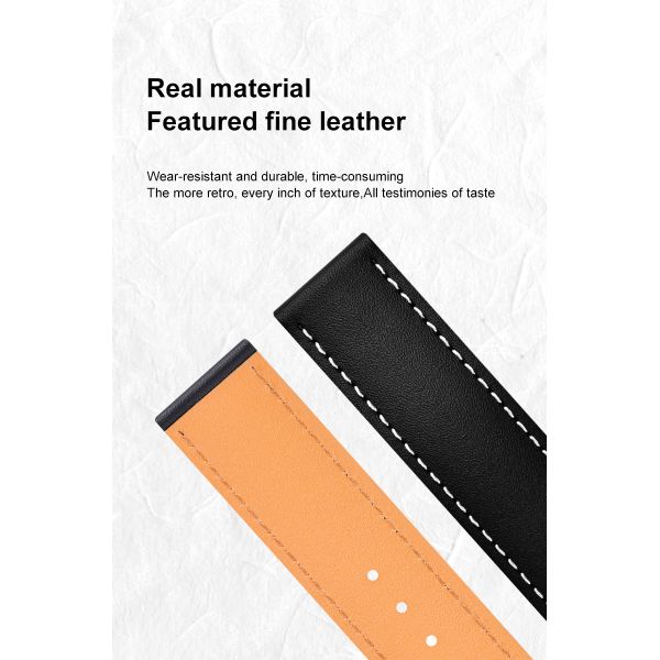 Quick-release Rectangular Genuine Leather Watch Strap · Customizable Colors And Logos