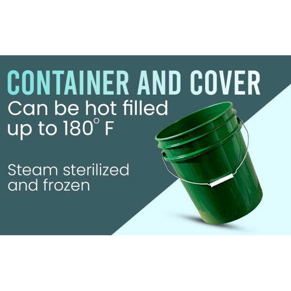 7 Gallon Black Food Grade Buckets + Gamma Seal Lids, BPA Free Container Storage, Durable HDPE Pails
