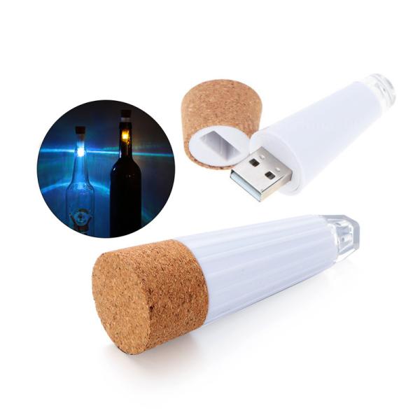 USB Rechargeable Bottle Lights Premium Bottle Cap Cork Stopper Lamp Creative Romantic Cork Lights White Colorful
