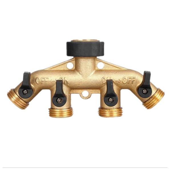 Настройка 4 Way Brass Hose Splitter Connect Fittings Garden Hose Adapter Connector