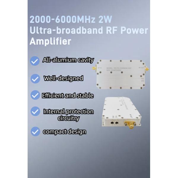 Customized 2000-6000MHz 2W Ultra-Broadband RF Power Amplifier for Wireless Communication, Radar Systems