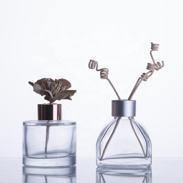 Recycled Clear Glass Diffuser Bottles / Embossed Aromatherapy Glass Bottles