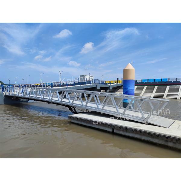 Marine Aluminum Gangway with Marine-grade Aluminum Alloy 6061 T6, 1.1m Height Handrails, and WPC Decking for Floating Dock Access