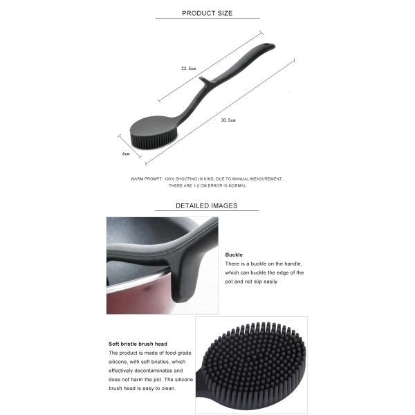 Инструмент щетки ручки утвари кухни силикона ODM Hangable длинный