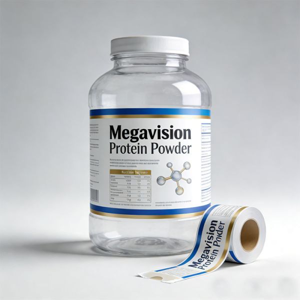 Custom Printed White BOPP Permanent Strong Adhesive Healthcare Vitamin Nutritional Supplement Product Packaging Label
