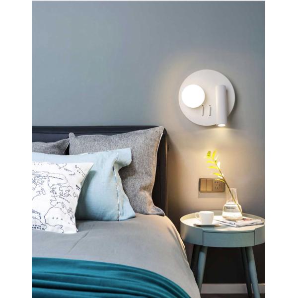 Bedside reading wall lamp acrylic ball Nordic bedroom bed board light living Bedhead wall light for hotel
