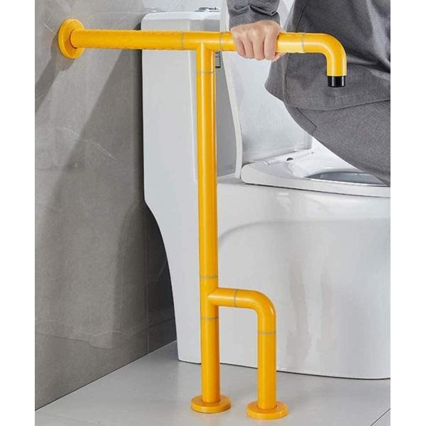 T Shaped Bathroom Toilet Grab Bars With Non Slip Particles Luminous Circles