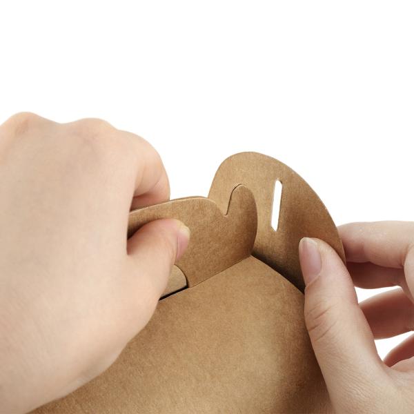 Custom Recycled Brown Kraft Paper Box With Handle for Food Packaging Distribution