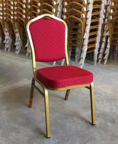 YLX-6089 Golden Aluminium/Steel Stackable Red Banquet Dining Chair