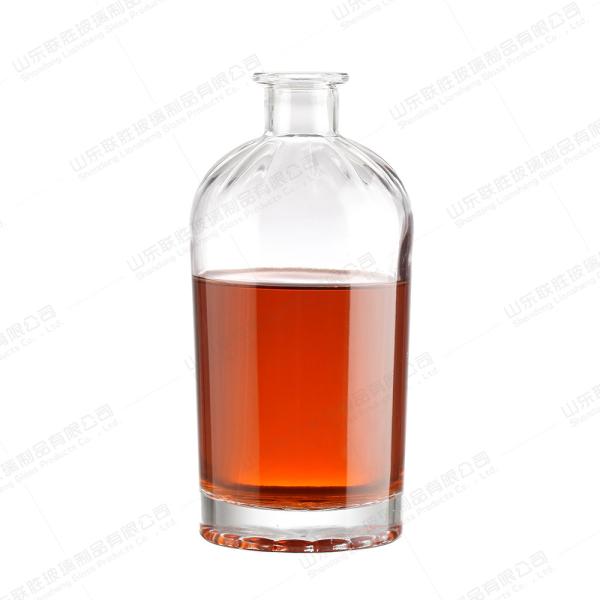 Transparente 750ML Etiqueta personalizada Flint garrafas vazias de vidro bebidas alcoólicas garrafa grande para bebida