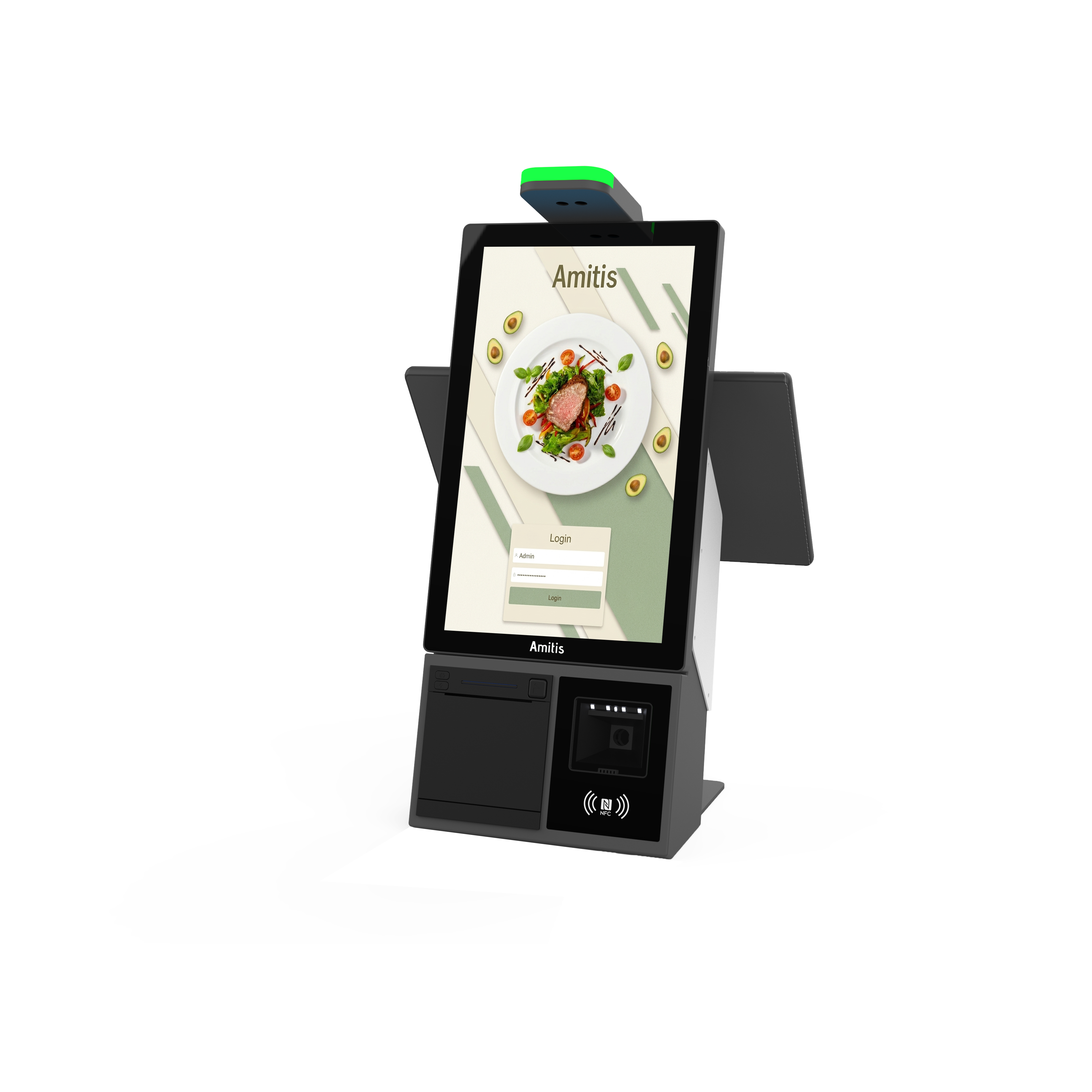 15.6 Intel N95 Self Checkout Kiosk With Built In Printer Scanner For Retail Supermarkets